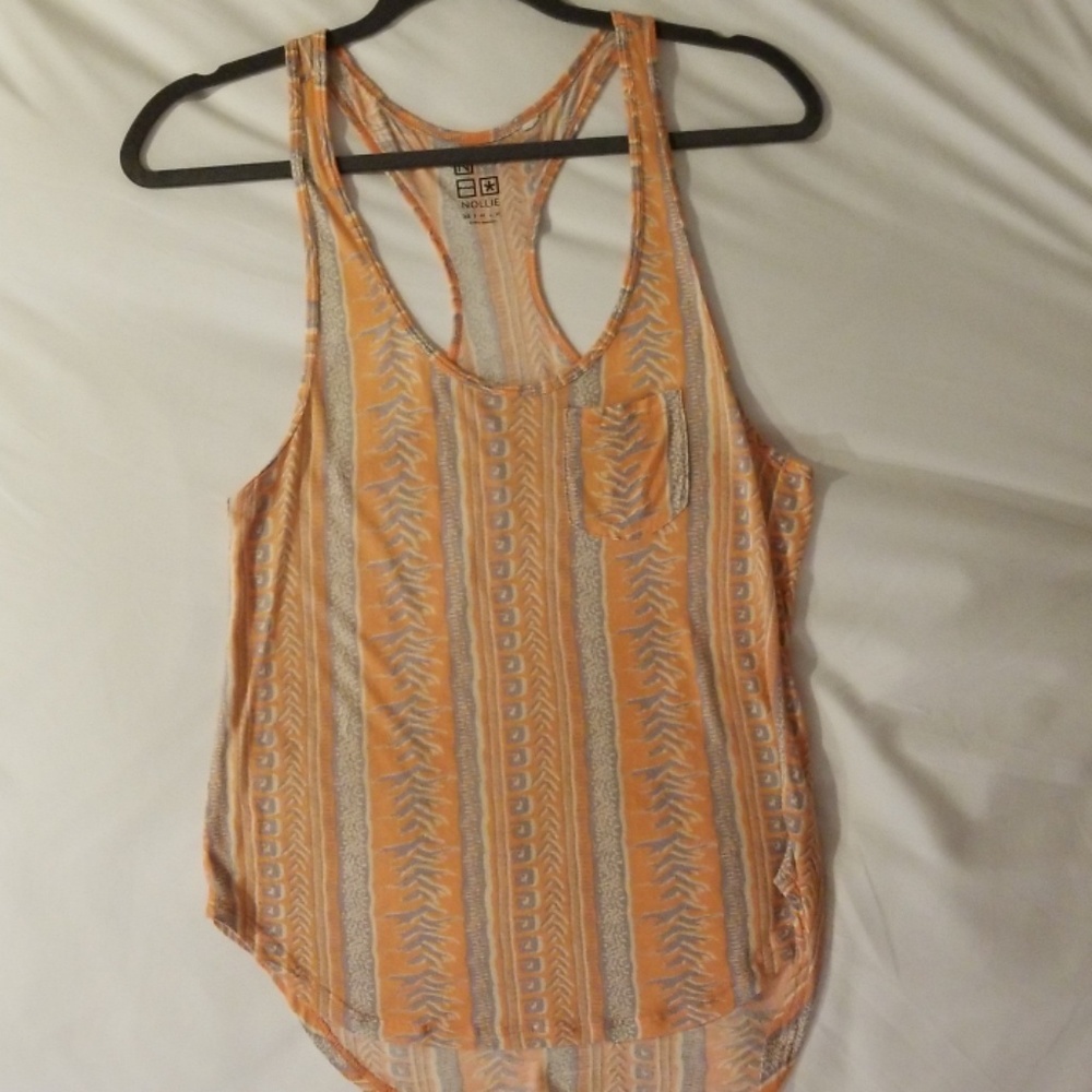Soft salmon & gray Nollie tank xs top